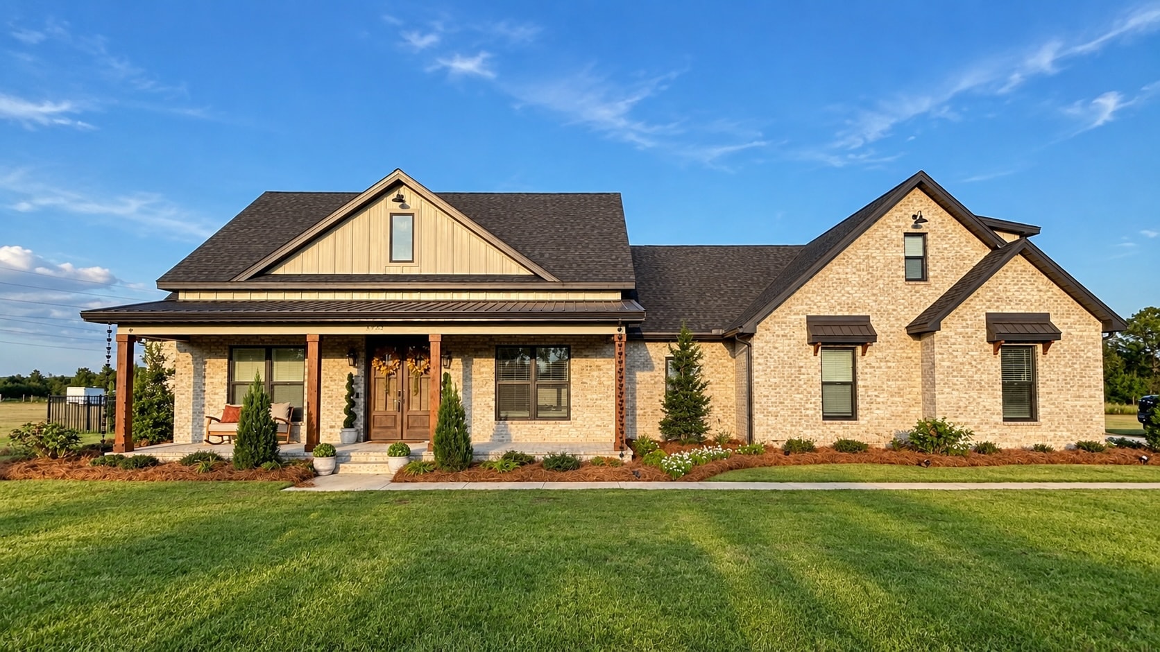 Professional pine straw installation